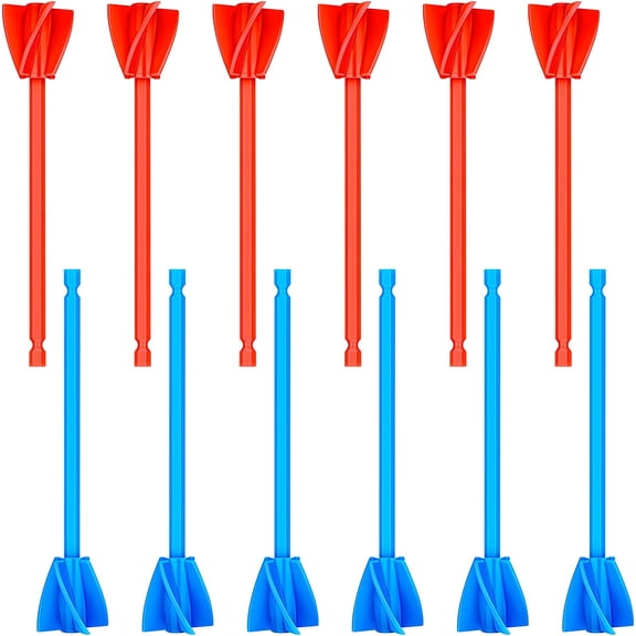 12 Pieces Paint Mixer Drill Attachment,Helix Paint Mixer Resin Drill Mixer Paint Stirrers Drill Attachment for 1 Gallon of Paint Epoxy Resin Silicone Jewelry Casting Molds (Red, Blue)