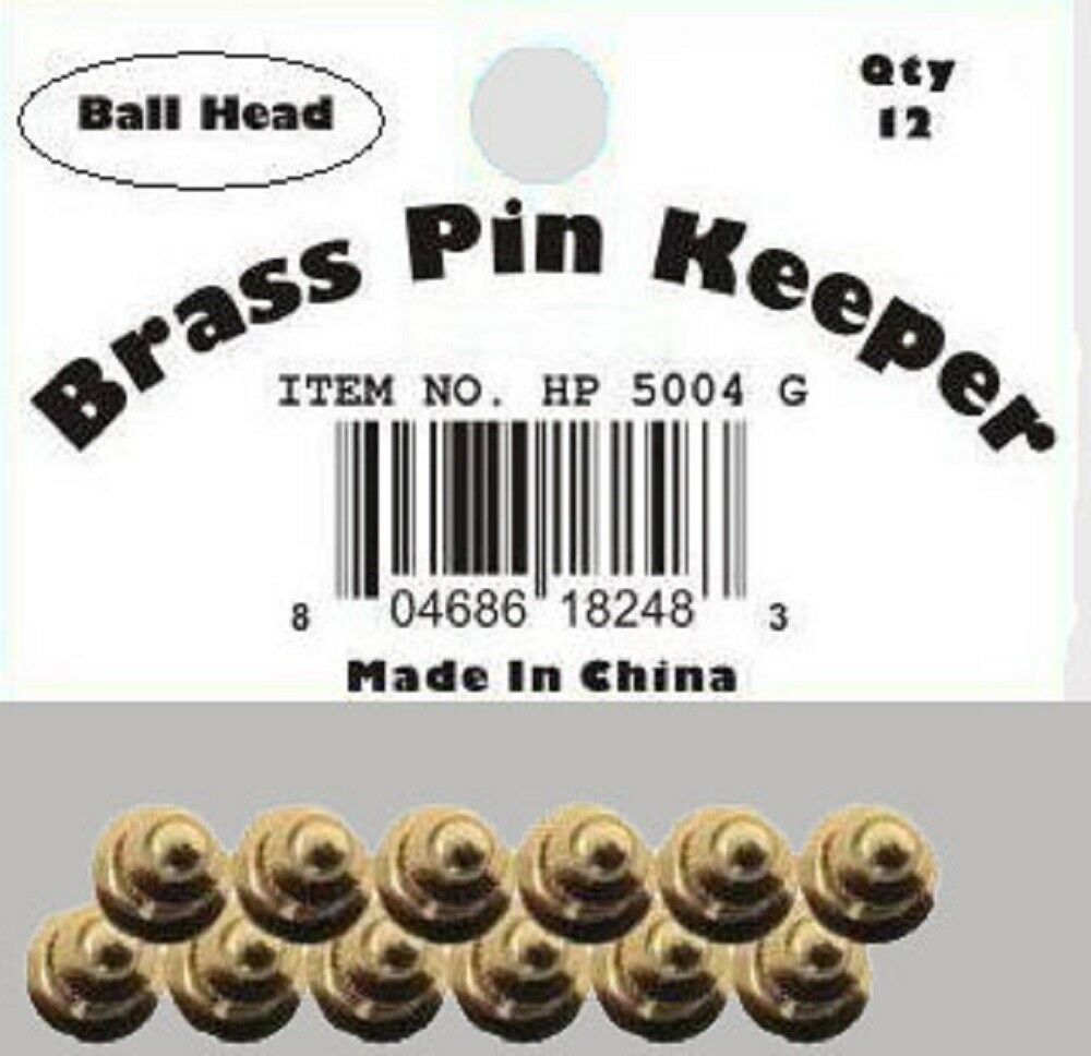 (12 Pieces) Pin Keepers backs Locks Locking (Ball Head Gold)