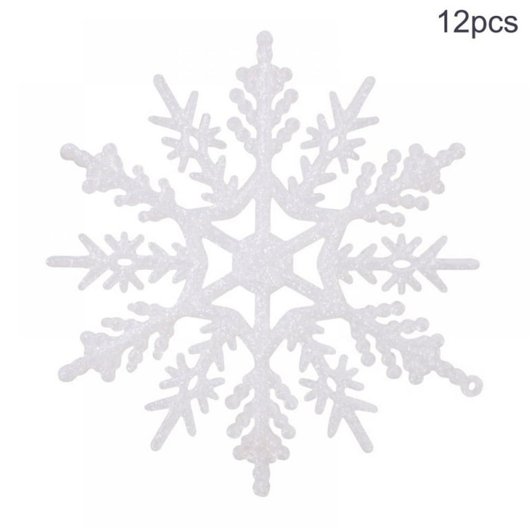  Mini 3inch Plastic Snowflake Ornaments, tiny 24pcs Sparkling  White Iridescent Glitter Snowflake Ornaments on String Hanger for  Decorating, Crafting,wedding and Embellishing(3inch, white) : Home & Kitchen