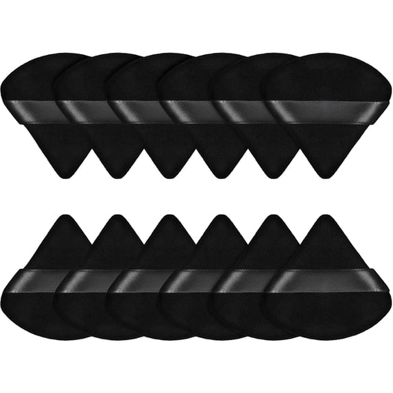 12 Pieces Powder Puff Face Triangle Makeup Puff for Loose Powder Soft Body Cosmetic Foundation Sponge Mineral Powder Wet Dry Makeup Tool