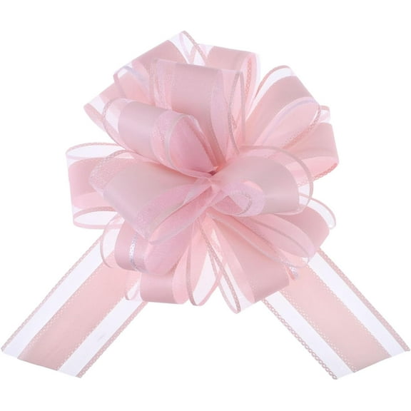 12 Pieces Pull Bow Wrapping Pull Bow Ribbon Pull Bows for Wedding Baskets,6 Inches Diameter Gift Bows, Large Bows for Presents