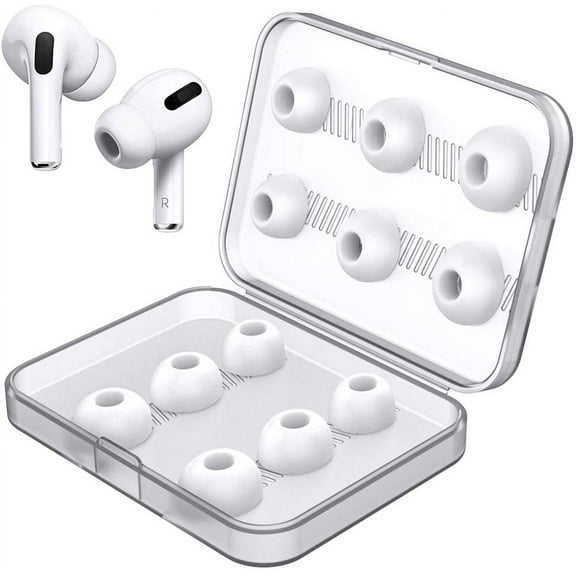 12 Pieces Replacement Ear Tips Covers for AirPods Pro & Airpods Pro 2 Silicone Earbud Tips with Storage Box - Small, Medium & Large (White)