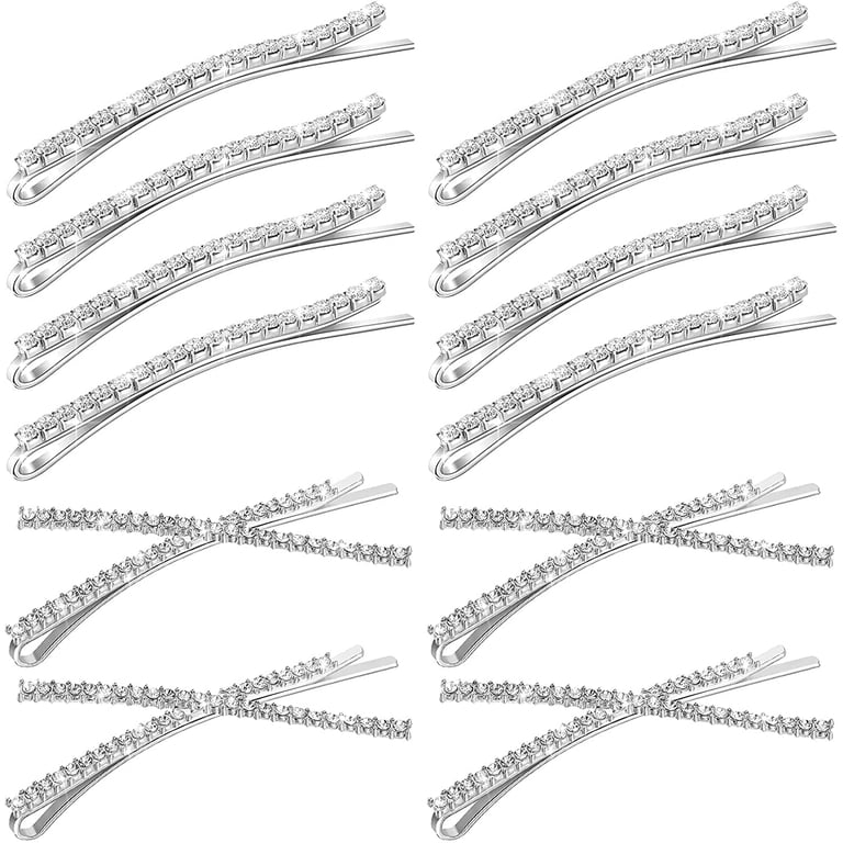 Menkey, Rhinestone Bobby Pins, 12 Pieces, Shiny X-Shaped  display picture 1