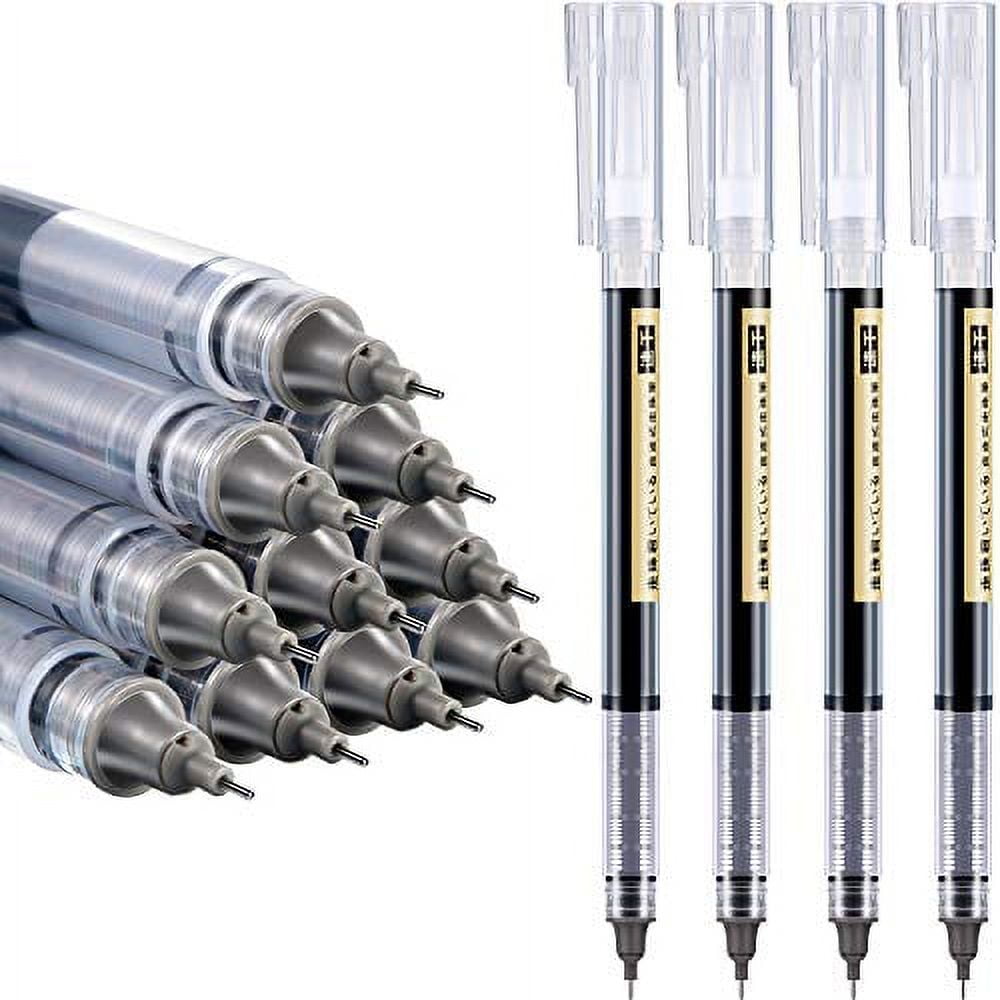 EZWORK 12 Pieces Rolling Ball Pens, Quick Dry Ink 0.5 mm Extra Fine Point  Pens Liquid Ink Pen Rollerball Pens Black - Yahoo Shopping