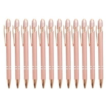 12 Pieces Rose Gold Ballpoint Pen with Stylus Tip, 2 in 1 Rose Gold Stylus Pens Stylish Pen, Metal Stylus Pen for Touch Screens, 1.0 mm Black Ink(Pack of 12)