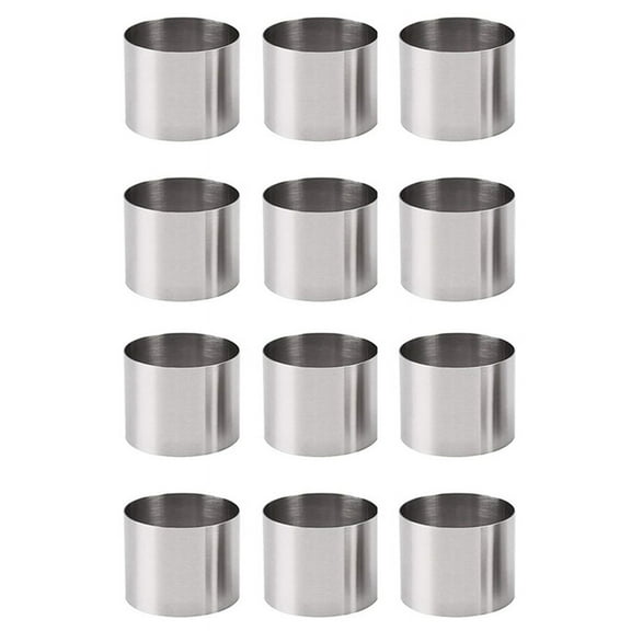 12 Pieces Round Biscuit Cutter Stainless Steel Mousse Ring Mini Circle Cookie Cutters Frying Egg Rings Baking Tool
