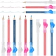 thumbnail image 1 of 12 Pieces Sewing Fabric Pencils Water Soluble Pencil Tailor Mark Pencil Dressmaker's Fabric Chalk Pencil with Brush Cap for Tailor or Home Marker and Tracing Tools, 1 of 7