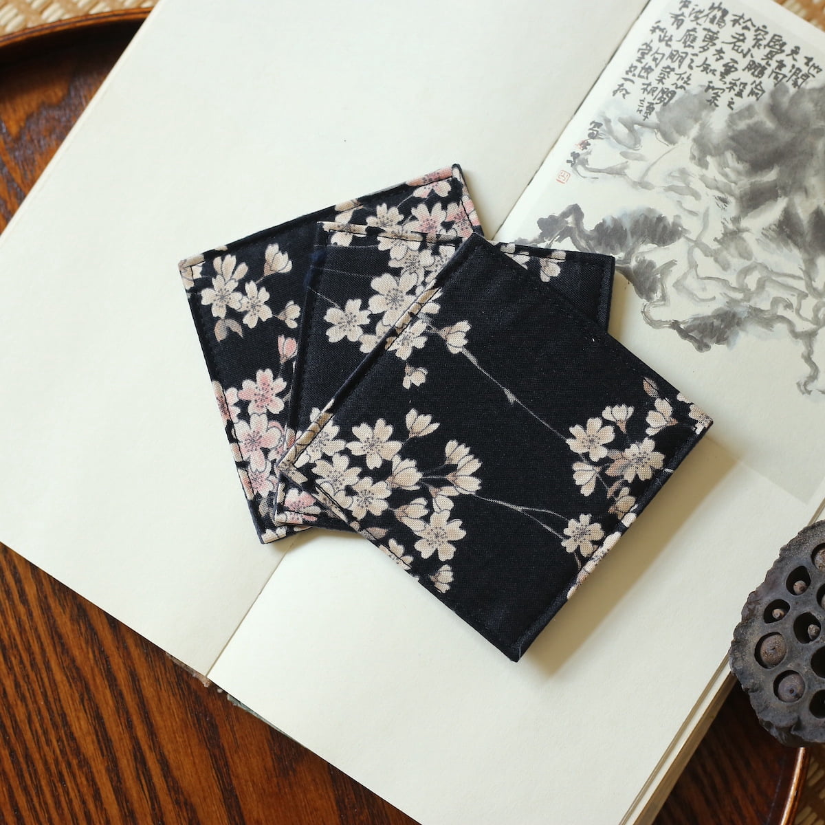 12 Pieces of Square Cotton-covered Table Mats,3.5in*3.5in Jacquard ...