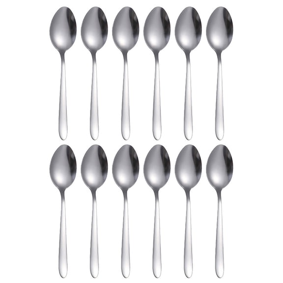 12 Pieces Stainless Steel Mini Dessert Spoons Set,Coffee Mixing Spoon,5.9" Home Kitchen Tableware, Coffee Cake Creative Stirring Mixing Sugar Stir Ice Cream Fruit Teaspoon(Silver)