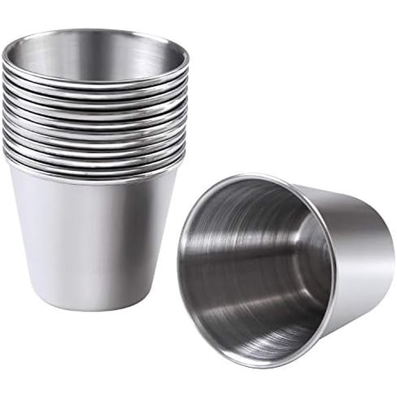 12 Pieces Stainless Steel Shot Cups Stainless Steel Shot Glass Drinking Tumbler (1.5 Ounce/45 ml)