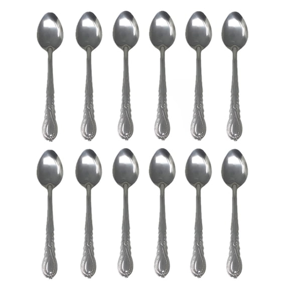 12 Pieces Stainless Steel Spoons, 7.25in Flatware Spoons, Tableware Spoons Set, Dinner Spoons Silverware Spoons, Table Spoons, Use for Home, Restaurant