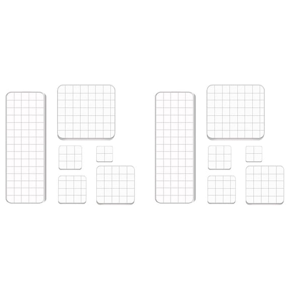 12 Pieces Stamp Blocks Acrylic Clear Stamping Blocks Tools with Grid Lines for Scrapbooking Crafts Making