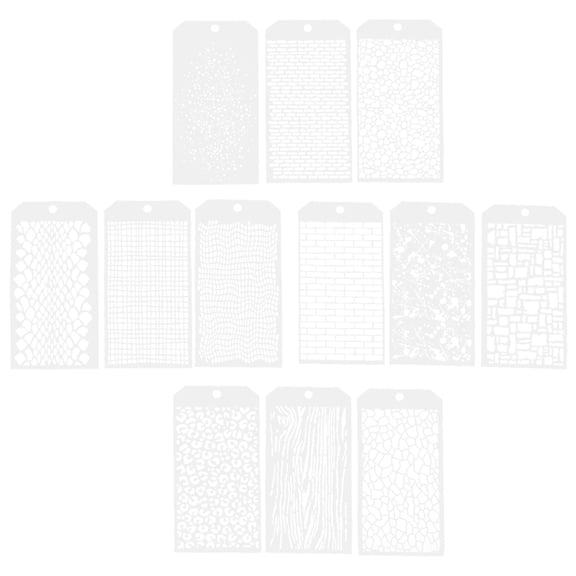 12 Pieces Stencils for Crafts, Brick Dot Layering Stencils Mixed Media Art Texture Stencils for Painting on Card Making