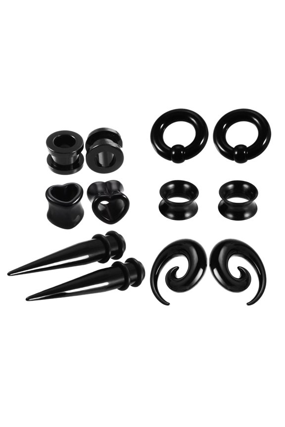 12 Pieces / Stretching Expander 6/8 / 10mm Acrylic C And Stopper 6mm