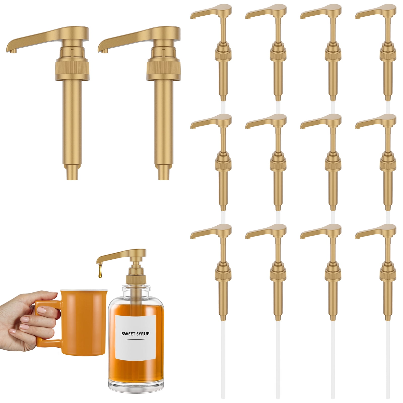 12 Pieces of Syrup Pumps Coffee Syrup Pump Dispenser Syrup Pumps