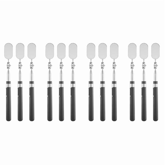 12 Pieces Telescoping Inspection Mirror Observe Mirror Inspection Tool for Check the Condition of the Vehicle(Oval)