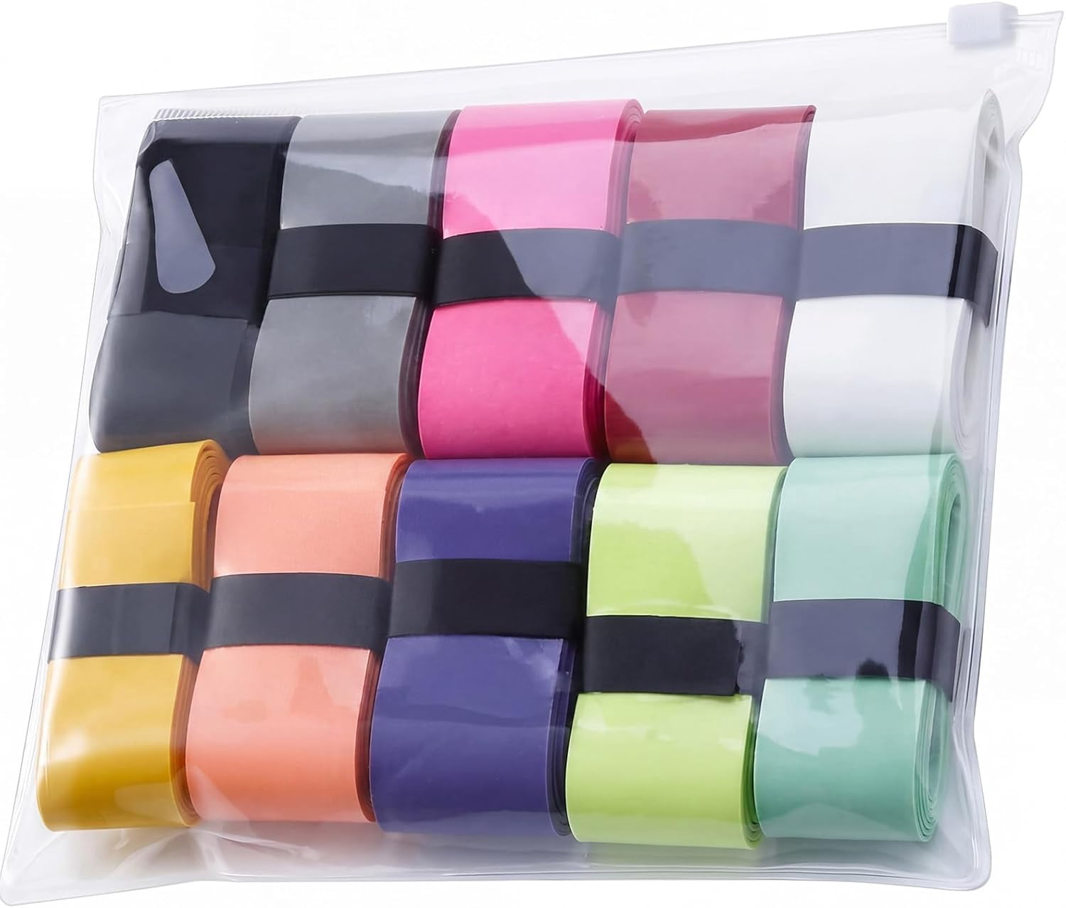 12 Pieces Tennis Racket Grip Tape, Badminton Racket Overgrip, Absorbent Non Slip Overgrip Replacement for Tennis, Badminton, Squash, Padel Rackets