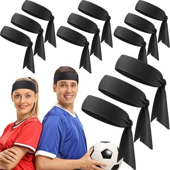 12 Pieces Tennis Tie Headband Hair Band Unisex Dry Head Tie Sport Band for Basketball, Running, Tennis, Karate, Athletics