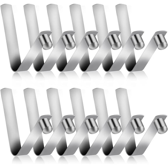 12 Pieces Tent Pole Clips - Stainless Steel Push Button Spring Clips for Kayak, Camping Tent Poles