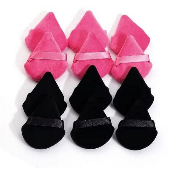 12 Pieces Triangle Powder Puff Set for Face, Soft Makeup Sponge for Loose Powder and Body Powder Cosmetic Foundation, Setting Powder Puff for Women