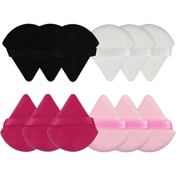 12 Pieces Triangle Powder Wedge Shape for Loose Powder Under Eyes Corners B Set B