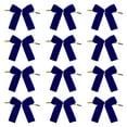 thumbnail image 1 of 12 Pieces Velvet Bows Xmas Tree Topper Holiday Decorations with Easy to Use Twist Ties for Farmhouse Wedding, 1 of 9