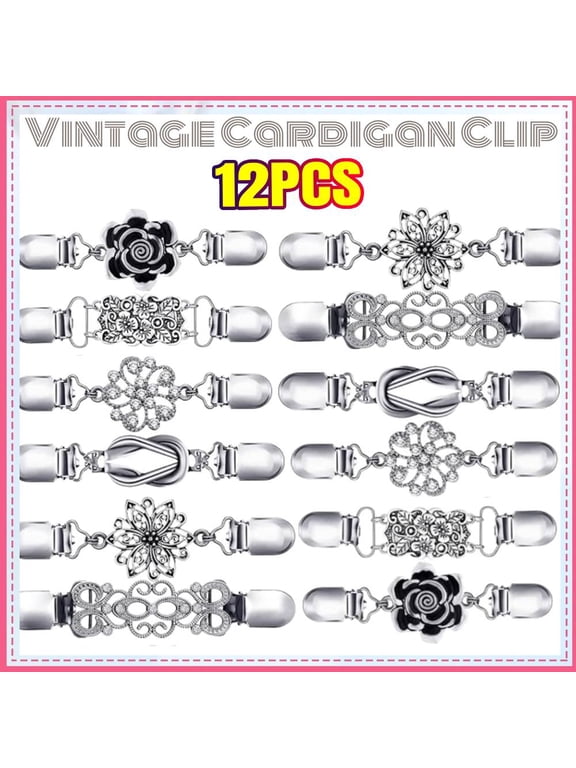 12 Pieces Vintage Shirt Dress Cardigan Clip, Waist Clip for Women, Sweater Shawl Brooch Jacket for Clothing