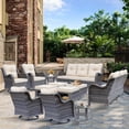 thumbnail image 1 of Fulljojor 12 Pieces Outdoor Patio Furniture Set, Rattan Wicker Sectional Swivel Rocker Chairs Sets, 1 of 9