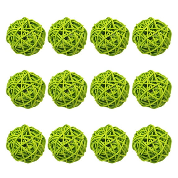 12 Pieces Wicker Rattan Balls Decorative Orbs Vase Fillers for Craft, Party, Wedding Decoration, Aromatherapy Accessories, Garden Decoration