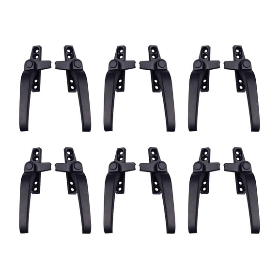 12 Pieces Window Handles Key Locking Lever Double Glazing Switch Right Left Hand Hardware Kits Accessory Black