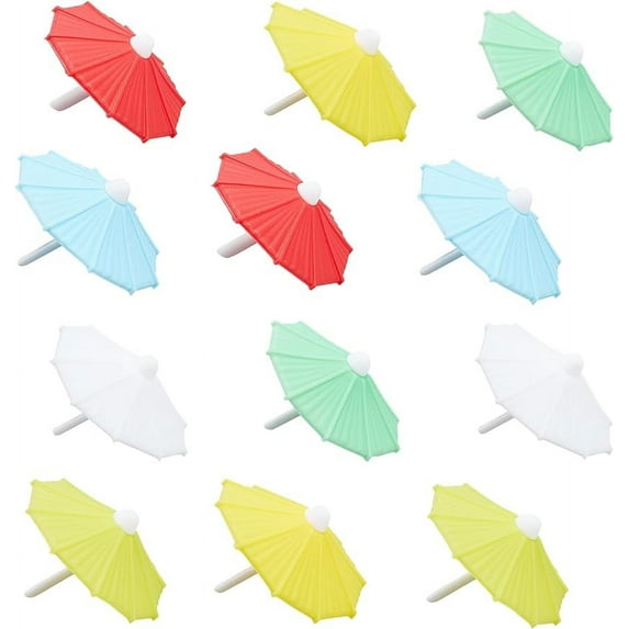 12 Pieces Wine Glass Markers Charms Silicone 6 Colors Umbrella Drink Markers Umbrella Wine Charms with Clip Wine Glass Markers Drink Charms for Wine Tasting Party Favors Dinner Wedding