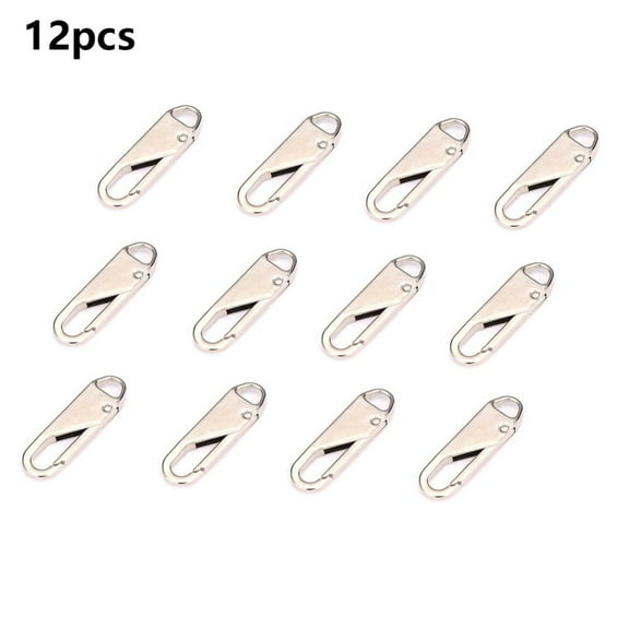 12 Pieces Zipper Pull Replacement Zipper Repair Kit Zipper Slider Pull Tab Universal Zipper Fixer Metal Zipper Head
