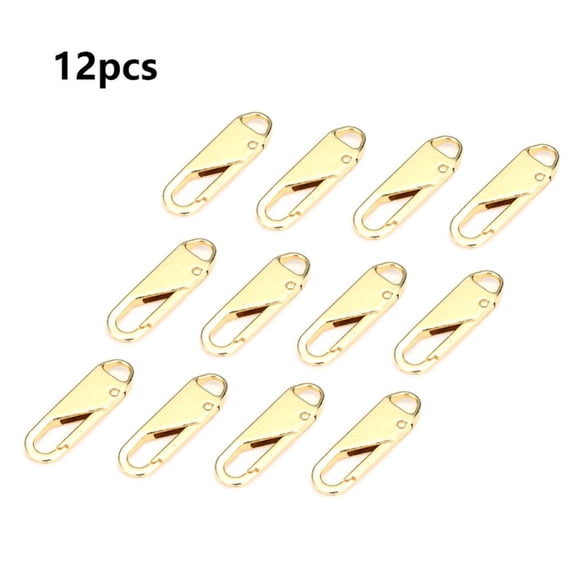 12 Pieces Zipper Pull Replacement Zipper Repair Kit Zipper Slider Pull Tab Universal Zipper Fixer Metal Zipper Head