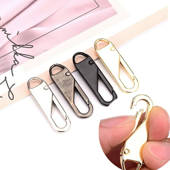 12 Pieces Zipper Pulls Tab Replacement Zipper Repair Kit Metal Zipper Handle Mend Fixer Backpack Zippers Extender Zipper Pull Tab for Luggage Suitcase Backpack Bags Jacket Coat (Coppery)