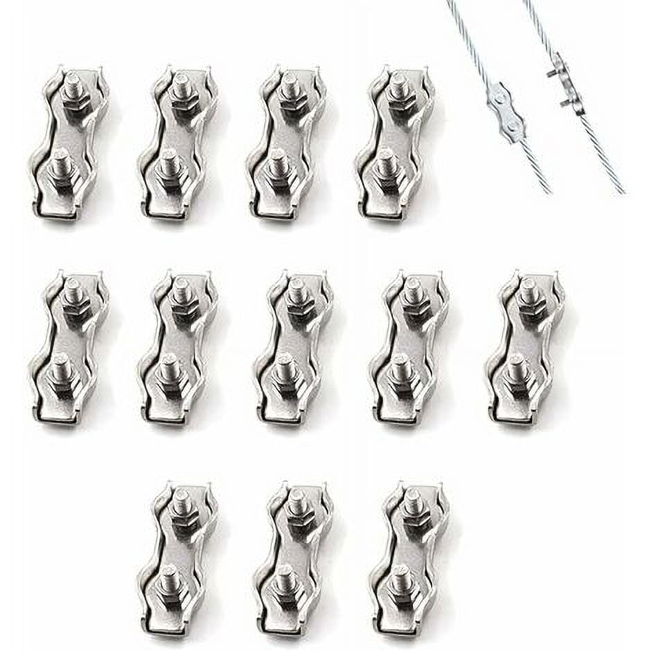 12 Pieces of M3 Double Steel Wire Rope Clamp, Stainless Steel Cable