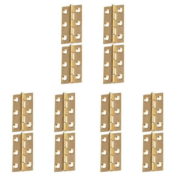 12 Pieces of Solid Brass Hip Hinge 5.1 cm Suitable for Cabinet Doors, Trunk Round Corner Tenon Hinges with Screws