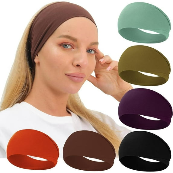 12 Pieces of Women's Wide Anti Slip Headband, Soft and Elastic Yoga Headband, Suitable for Yoga, Running and Exercise