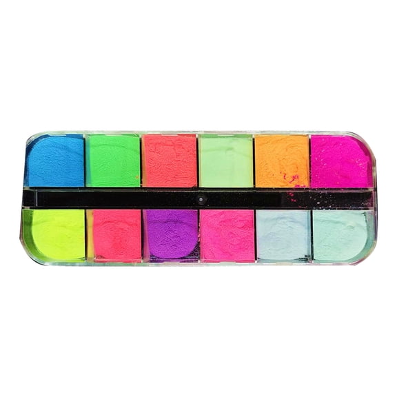 12 Pigments Nail Powder Colorful Glow Powder Fluorescent Pearl High Gloss Nail Powder Nail Pigment For Body And Craft Holiday Dress Up