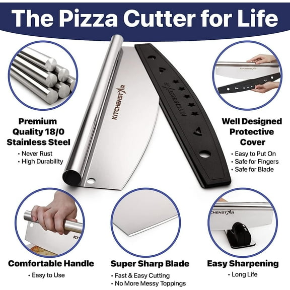 12" Pizza Making Kit (Set of 2) - Pizza  Rocker + Stainless Steel Peel with Folding Handle