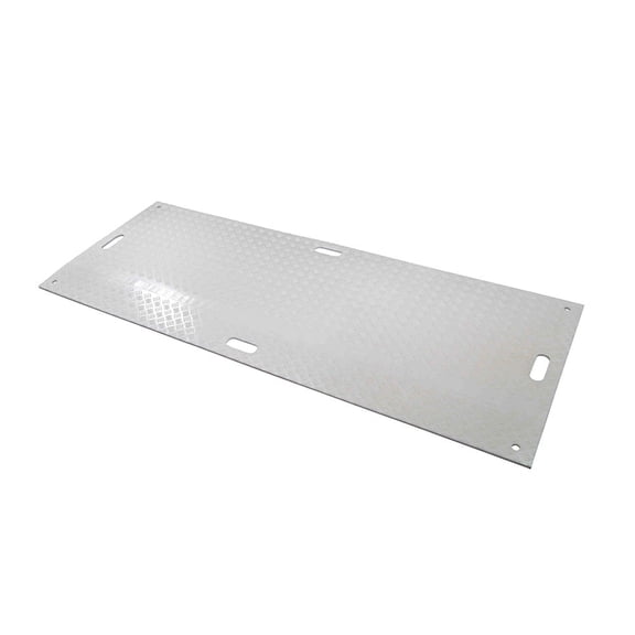 12 Pk 4' x 8' White Ground Protection Mats with Diamond Plated Tread Design - High Density Polyethylene Mat, Easily Supports 90 Ton Loads on Lawns, Dirt, and Any Other Areas