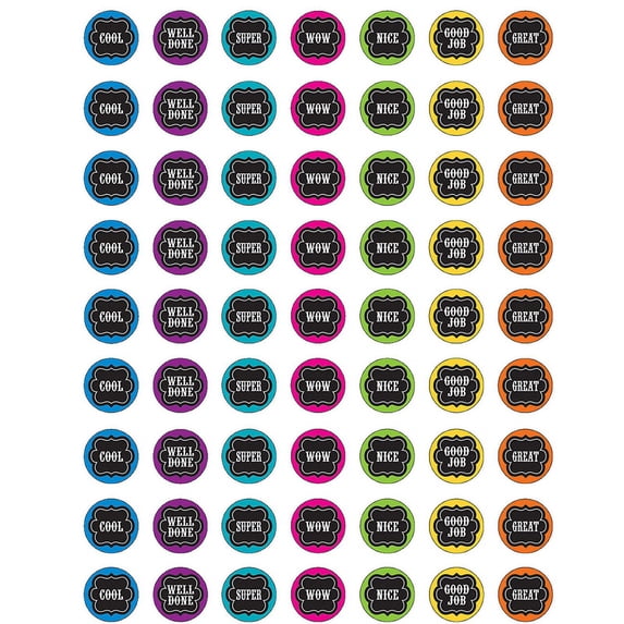 (12 Pk) Chalkboard Brights Mini Stickers