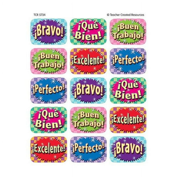 (12 Pk) Good Work Spanish 90 Jumbo Stickers