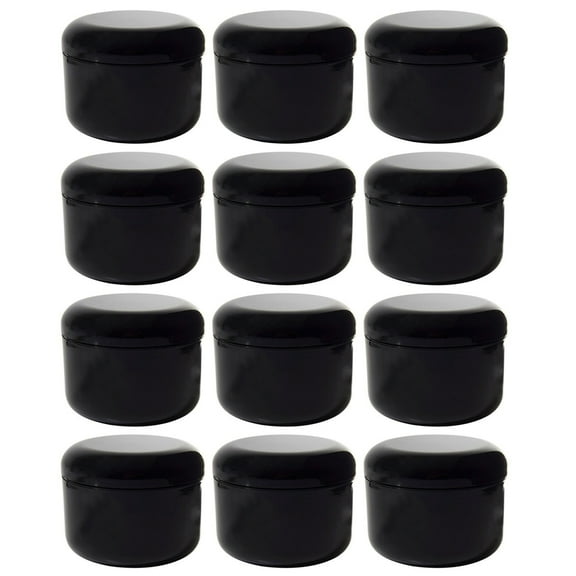 12 Pk Plastic Cosmetic Jars 1.7oz Sample Double Wall Container Pot Cream Lotion