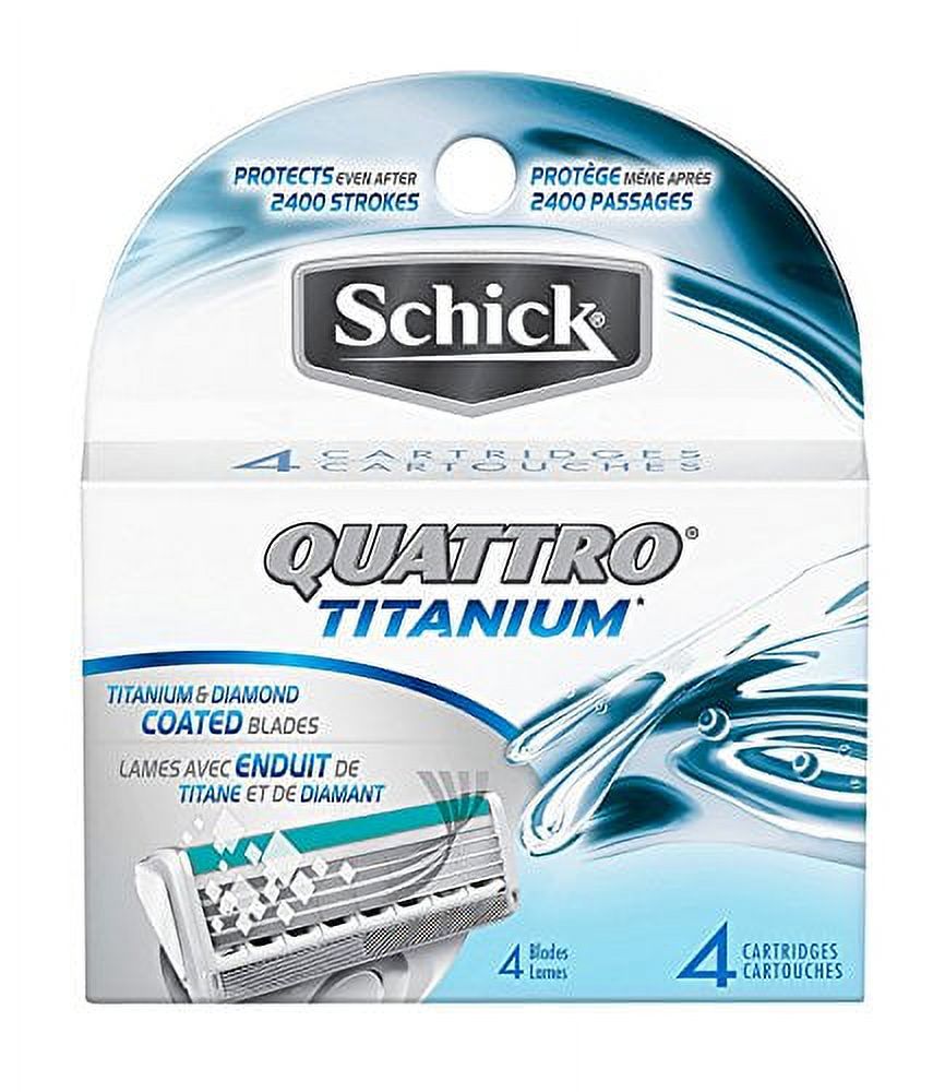 12 Pk Schick Quattro 4 Titanium Coated Blades +1 Edging Blade 4