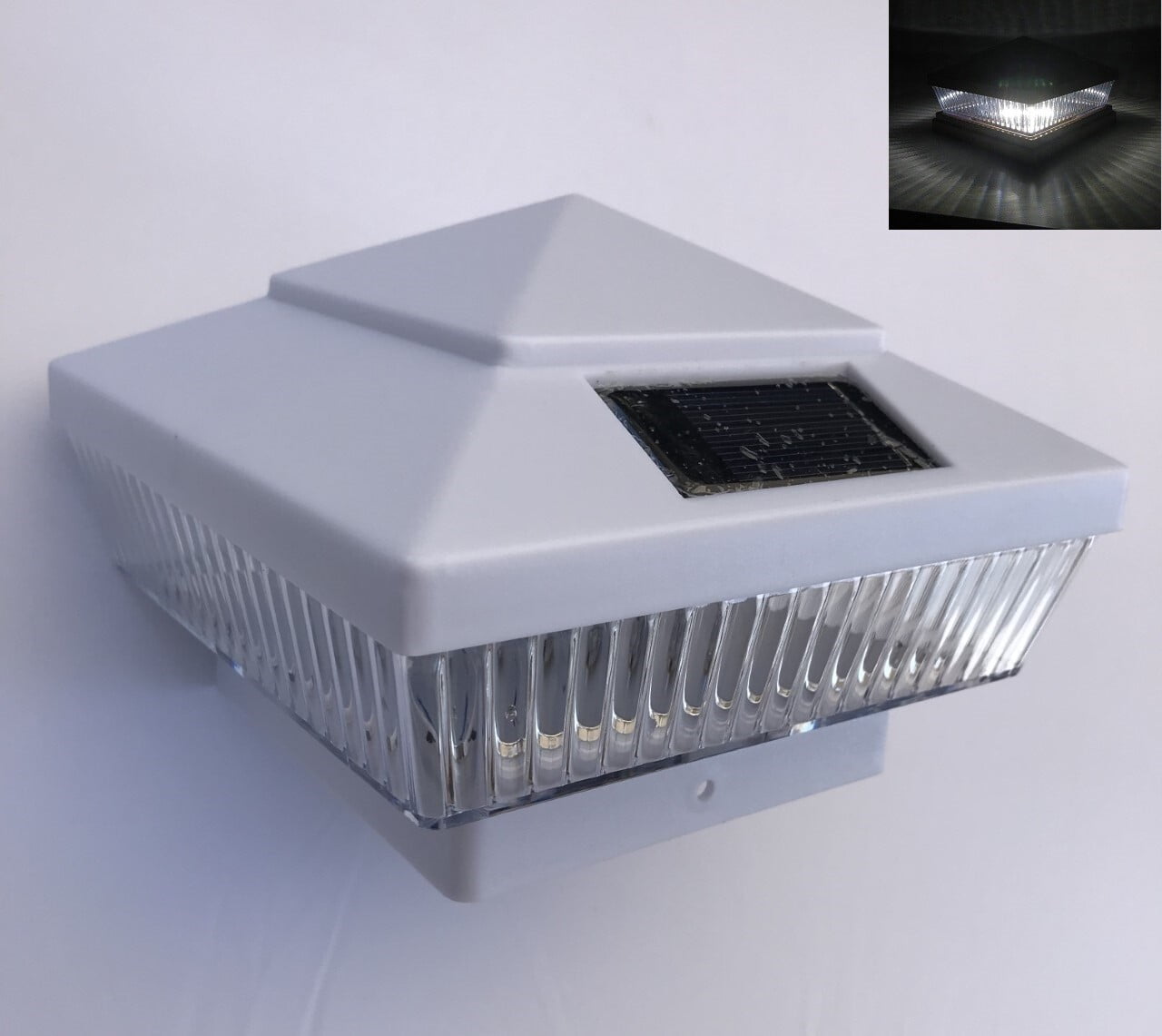 12-Pk Solar White Cap Light (With 4