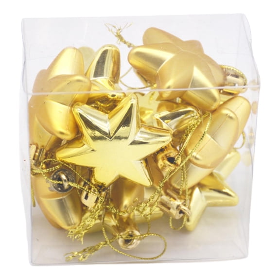 12 Plastic Christmas Tree Ornaments Plastic Shiny Christmas Tree Decor Hanging Pendant for Christmas Tree Party Holiday House Decor 1.8 Inch Bethlehem Star Ornament Party Festival