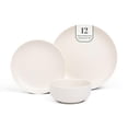 thumbnail image 1 of 12 Plastic Dishes | Outdoor Plate and Bowl Set in White | Service for 4 | RV Essentials, 1 of 9