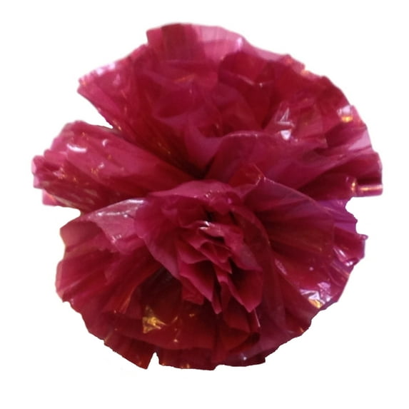 12 Plastic Flower Poms with Suction Cups Car/Limo Decoration Deco-Puffs - burgundy