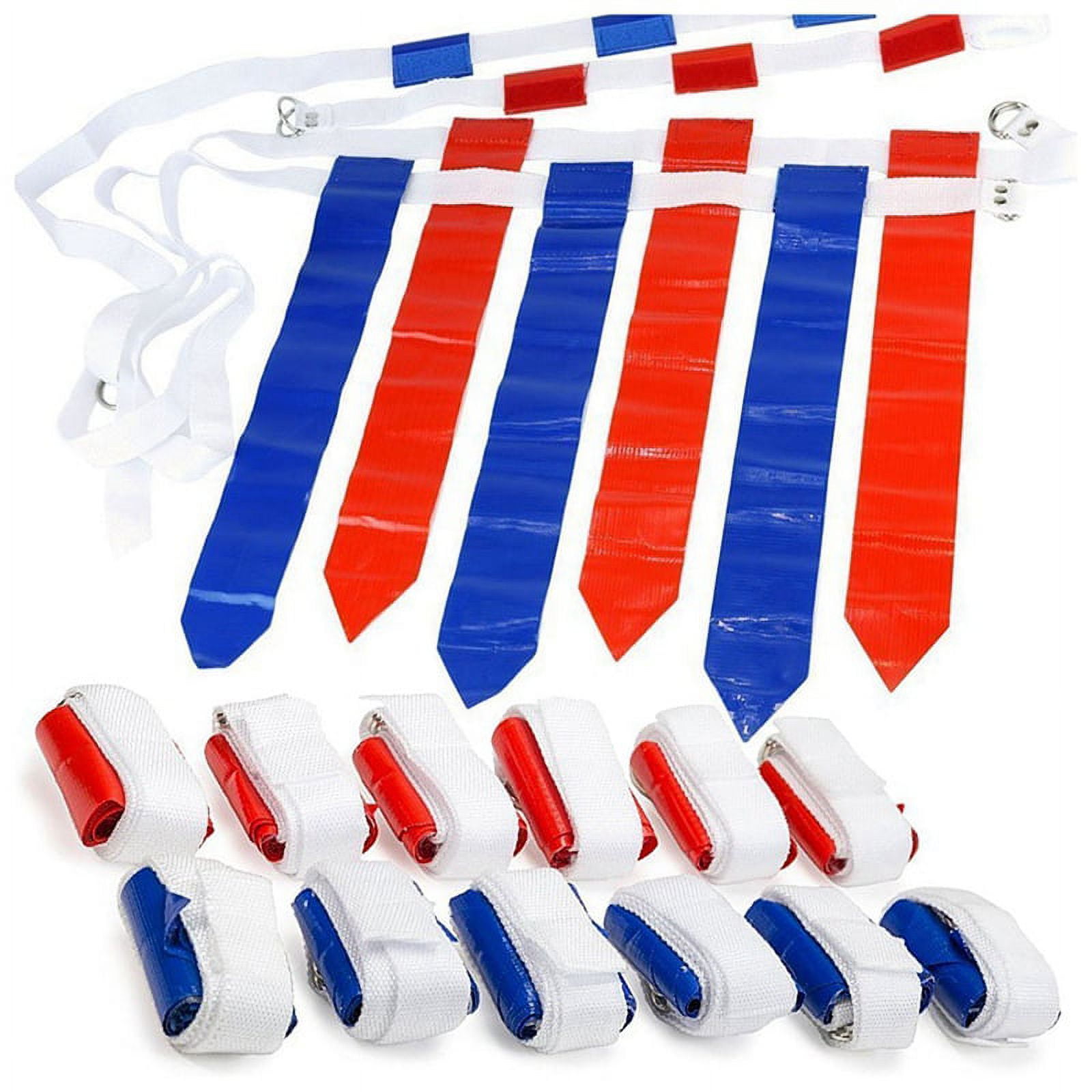 12 Player Adjustable Sliding Flag Football Set, 3 Flags Per Belt, 36