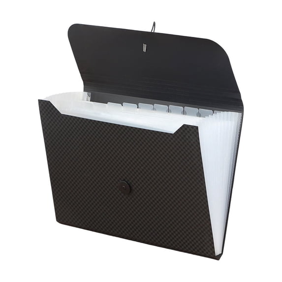 12-Pocket Accordion File Organizer, A4 Expanding File Folder with Label Slots and Snap Closure for Documents, Receipts, Bills and Office Storage